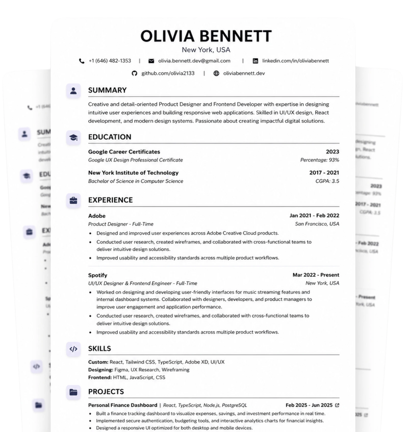 SkillStory CV preview