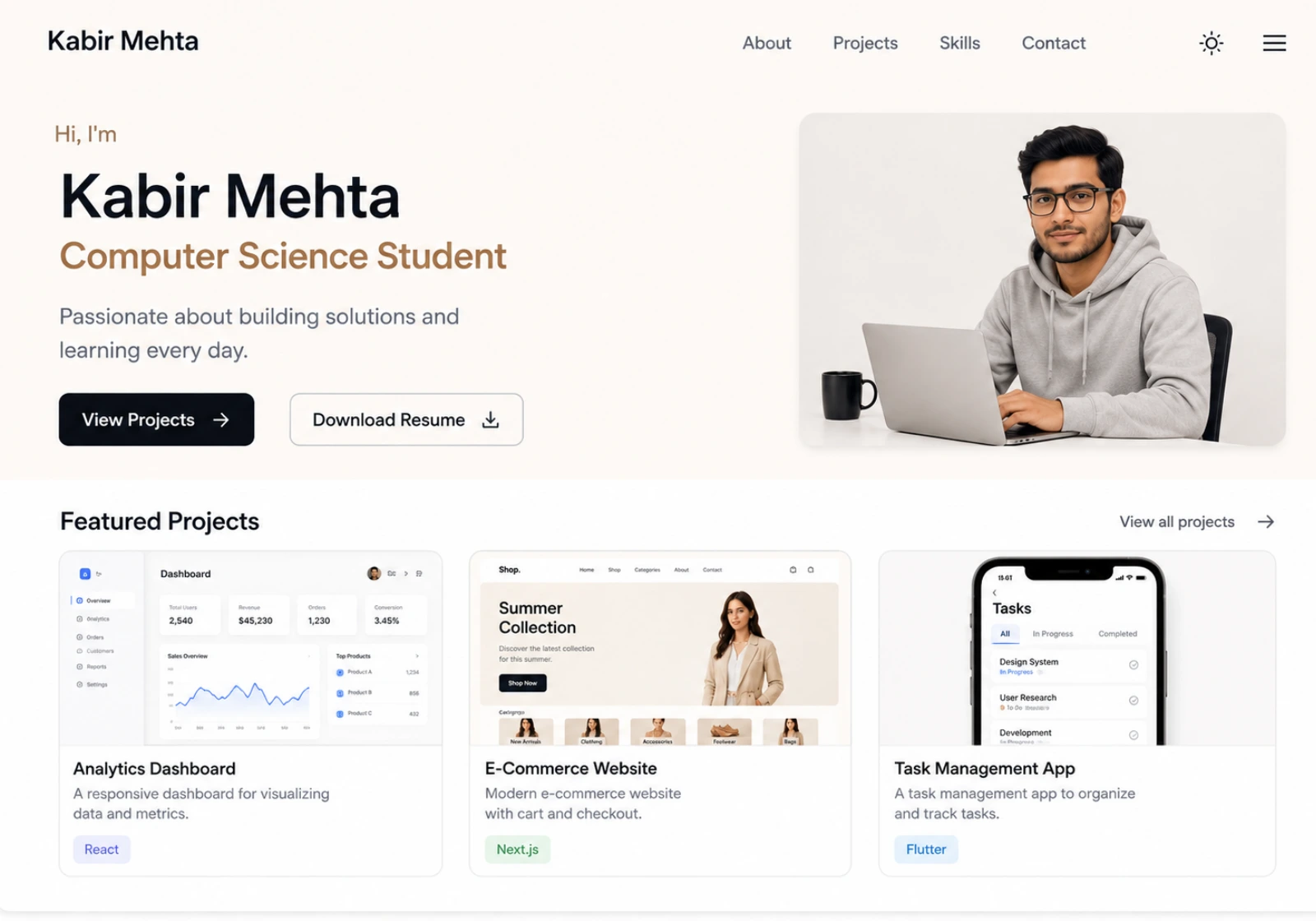 Student Portfolio Template